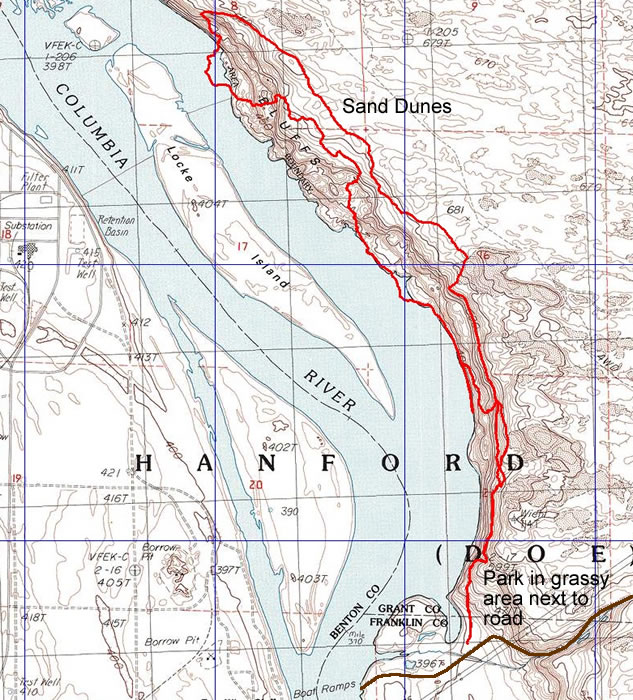 site Design by Roger Gervin Hike above the White Bluffs in the